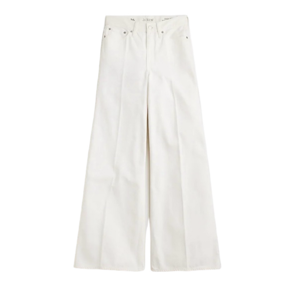 J.Crew Tall White High Rise Super Wide Leg Jeans - T29 - Picture 2 of 7